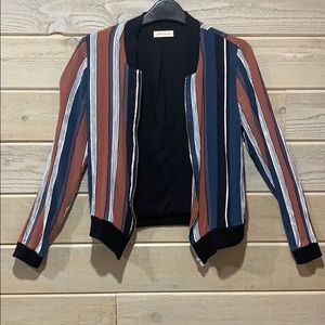 red and blue sweatshirt